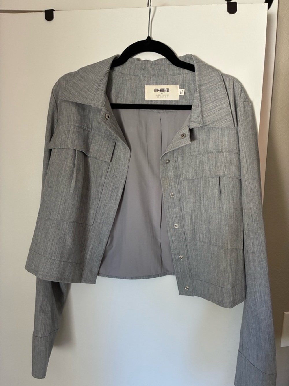Women's Light Gray Cropped Jacket